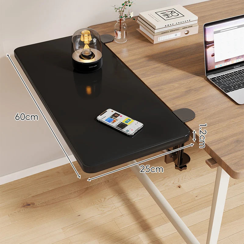 Desk Side Shelf Clamp-On Folding Wood Veneer