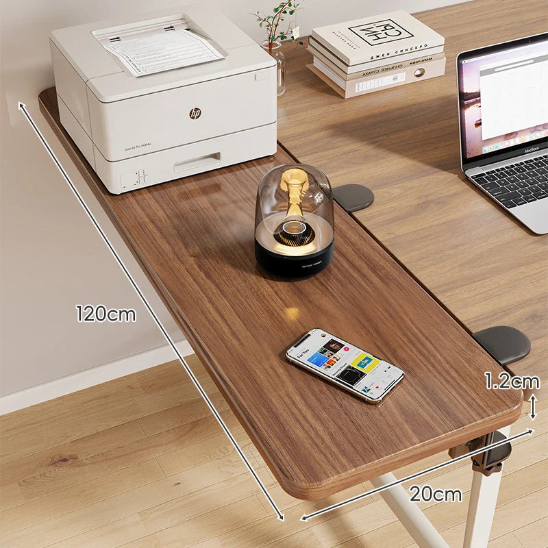 Desk Side Shelf Clamp-On Folding Wood Veneer