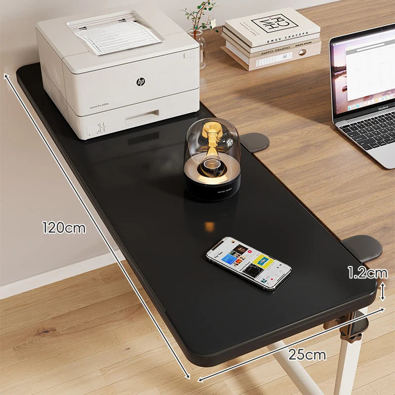 Desk Side Shelf Clamp-On Folding Wood Veneer