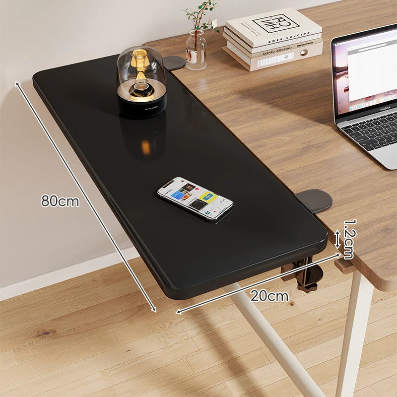 Desk Side Shelf Clamp-On Folding Wood Veneer