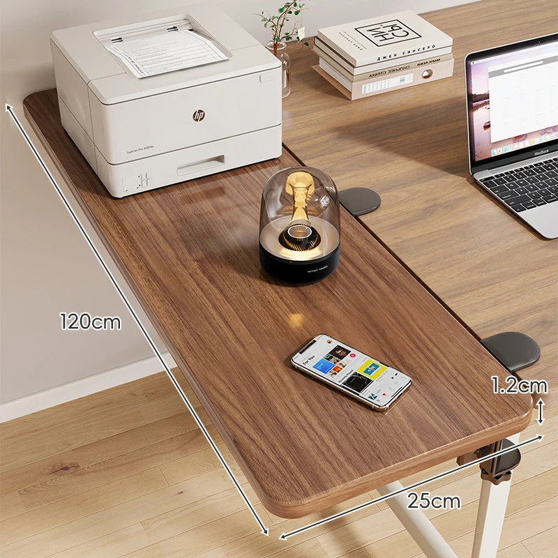 Desk Side Shelf Clamp-On Folding Wood Veneer