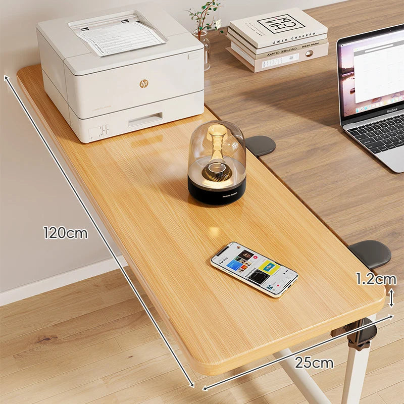 Desk Side Shelf Clamp-On Folding Wood Veneer