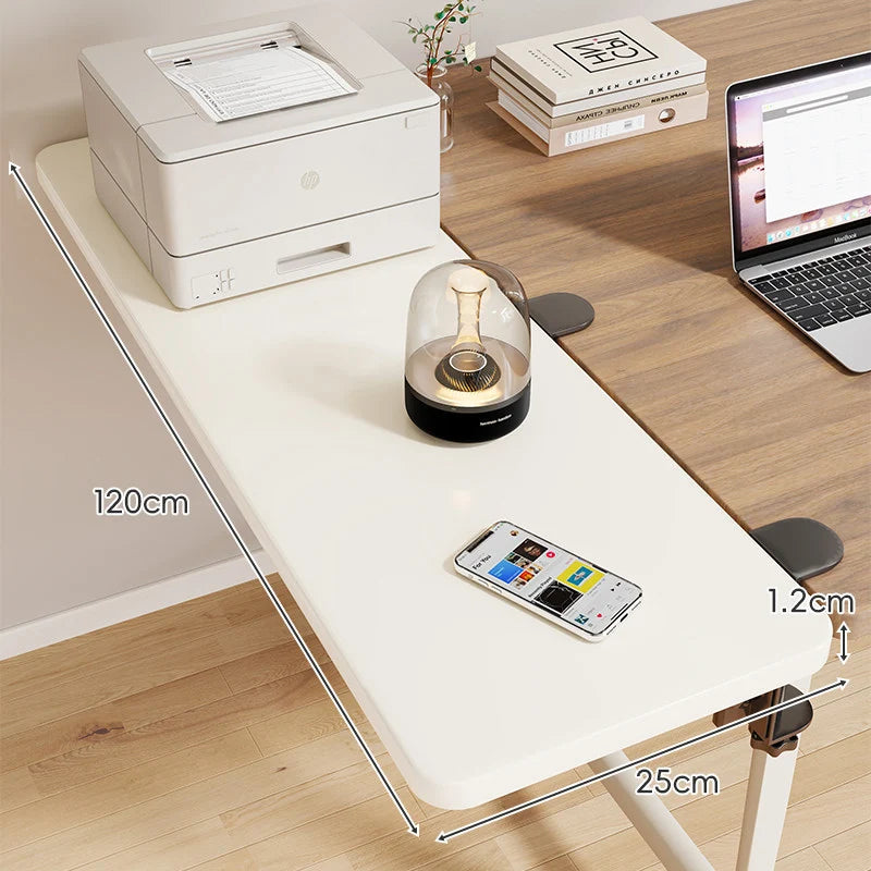Desk Side Shelf Clamp-On Folding Wood Veneer