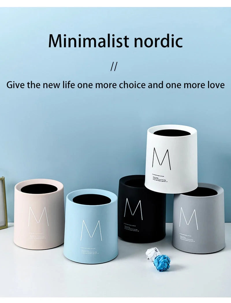 Desktop Waste Bin Double-Layer Compact Plastic