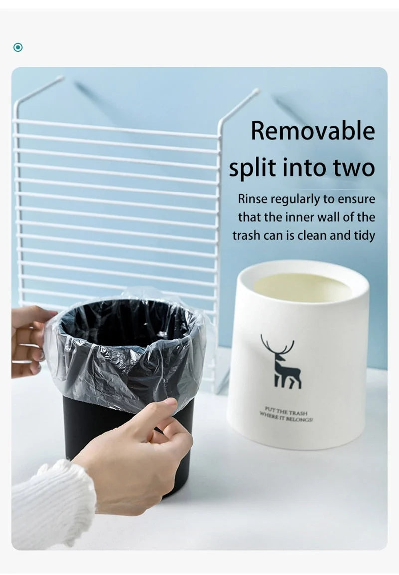 Desktop Waste Bin Double-Layer Compact Plastic