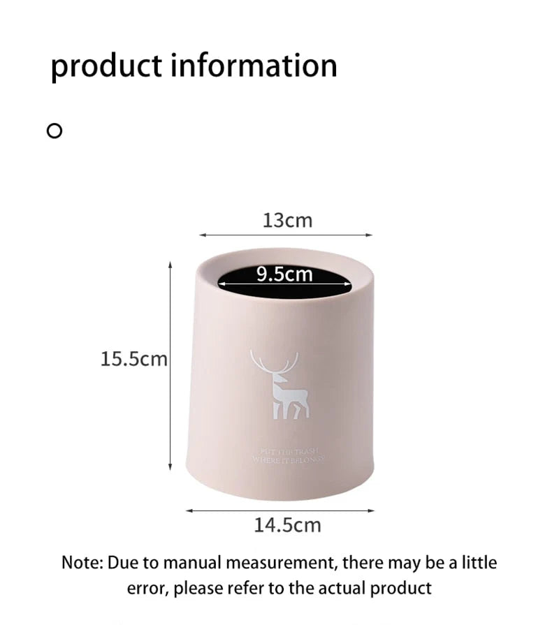 Desktop Waste Bin Double-Layer Compact Plastic