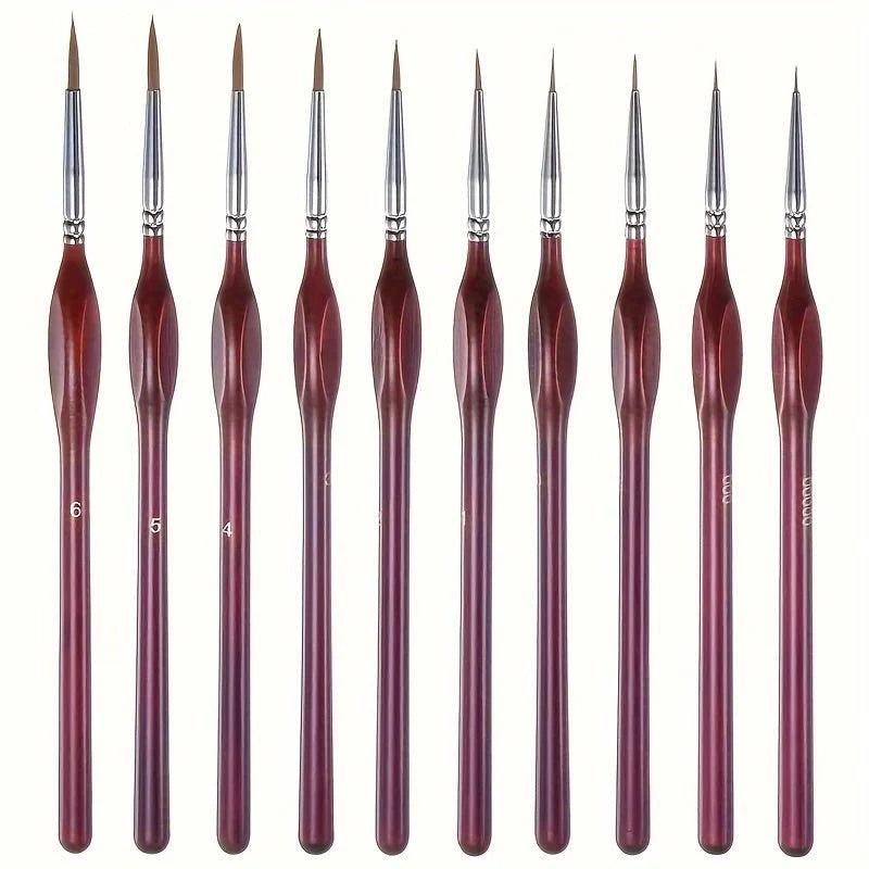 Detail Paintbrush Synthetic Bristles Ergonomic Wooden Handle
