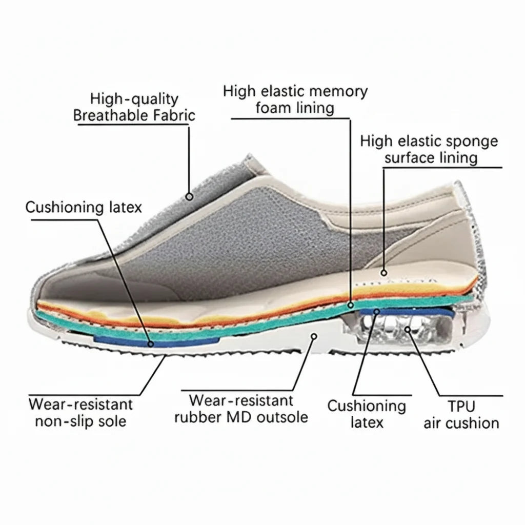 Diabetic Shoes Extra-Wide Memory Foam Insole Seamless Lining