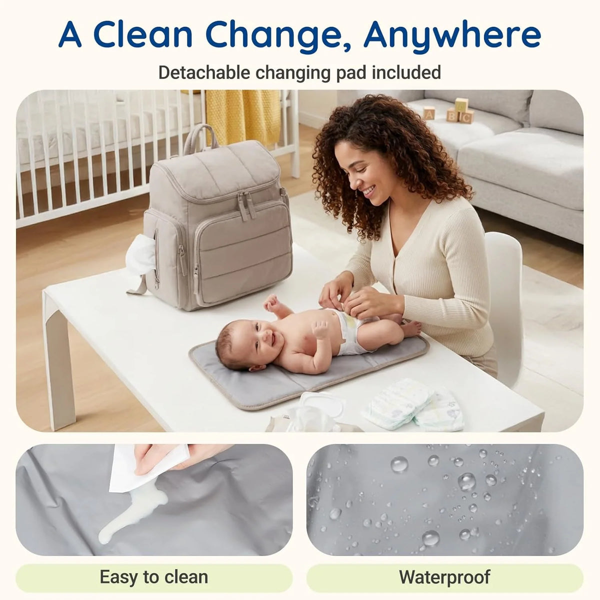 Diaper Backpack Insulated Bottle Pockets Stroller Loops Multiple Compartments