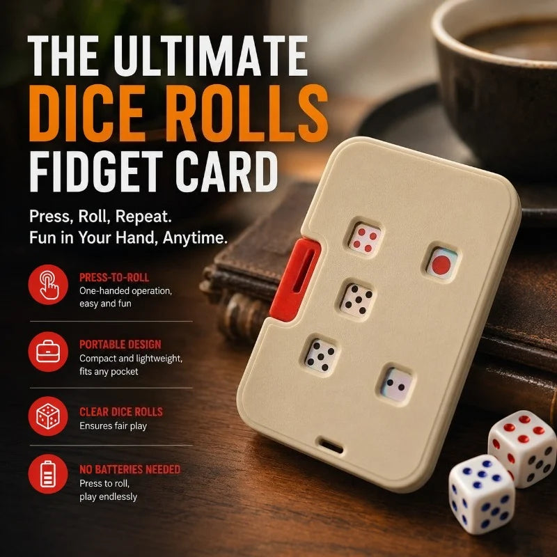 Dice Spinner Five D6 Wheels Battery-Free Pocket-Sized