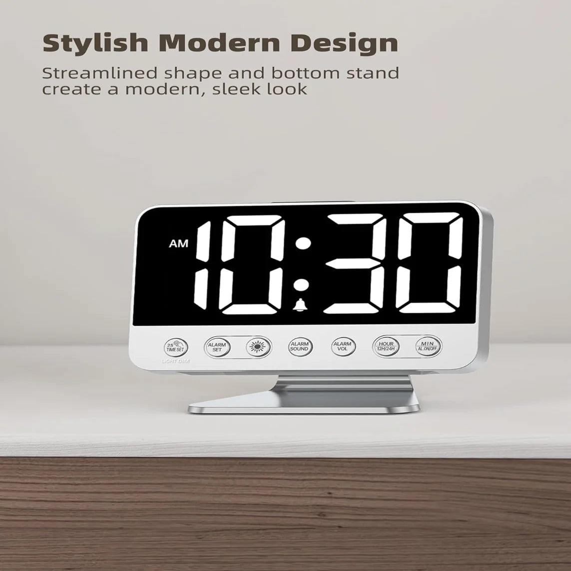 Digital Alarm Clock 2-Inch Battery Backup & USB Charging