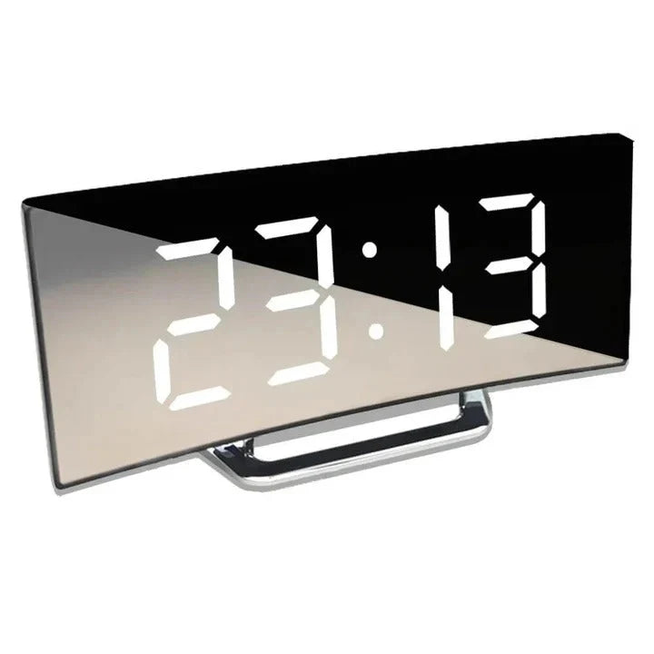 Digital Alarm Clock LED Display Adjustable Brightness USB Powered