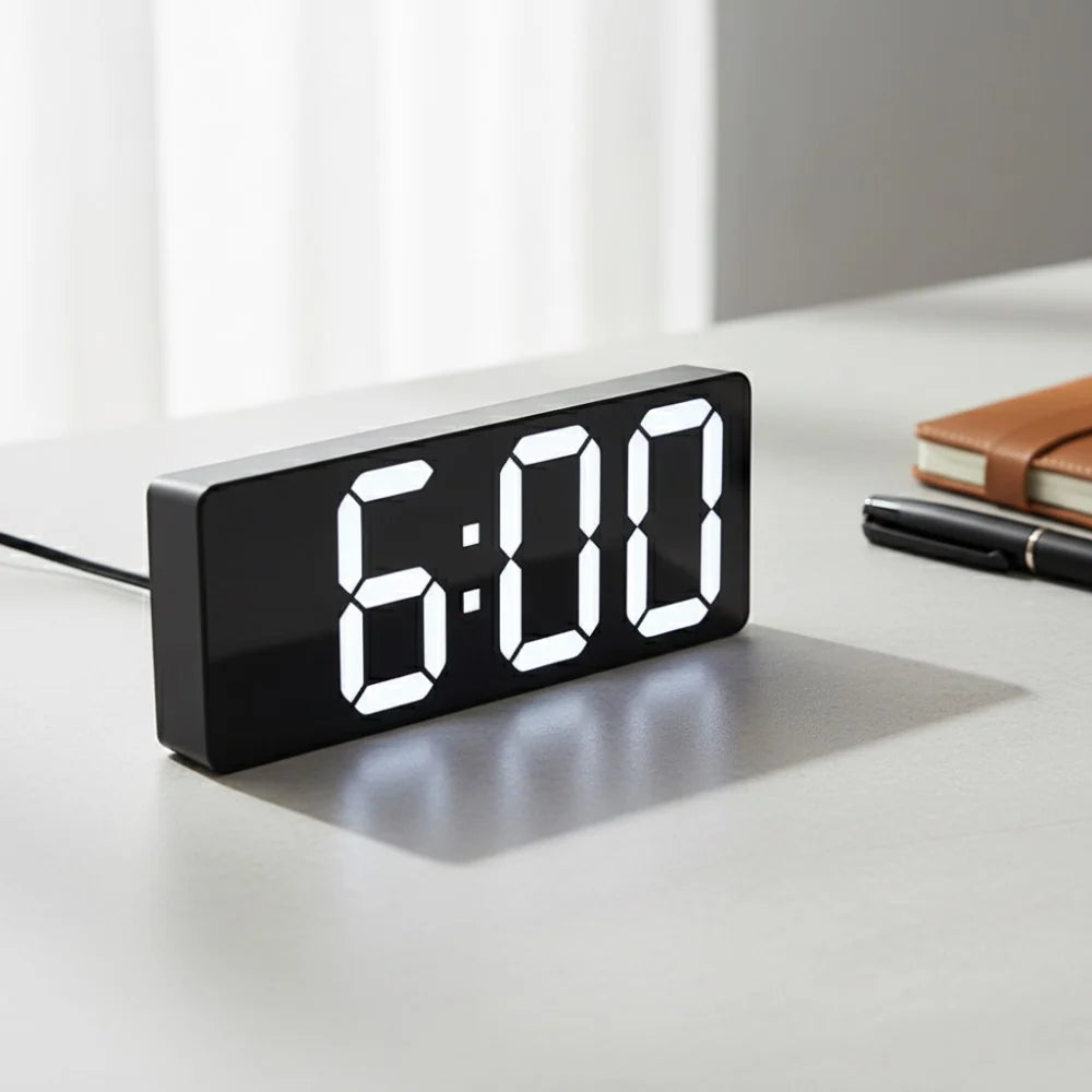 Digital Alarm Clock LED Time & Temperature Display