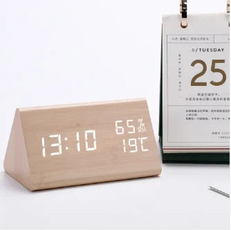 Digital Alarm Clock Sound Activated Dimmable LED Display