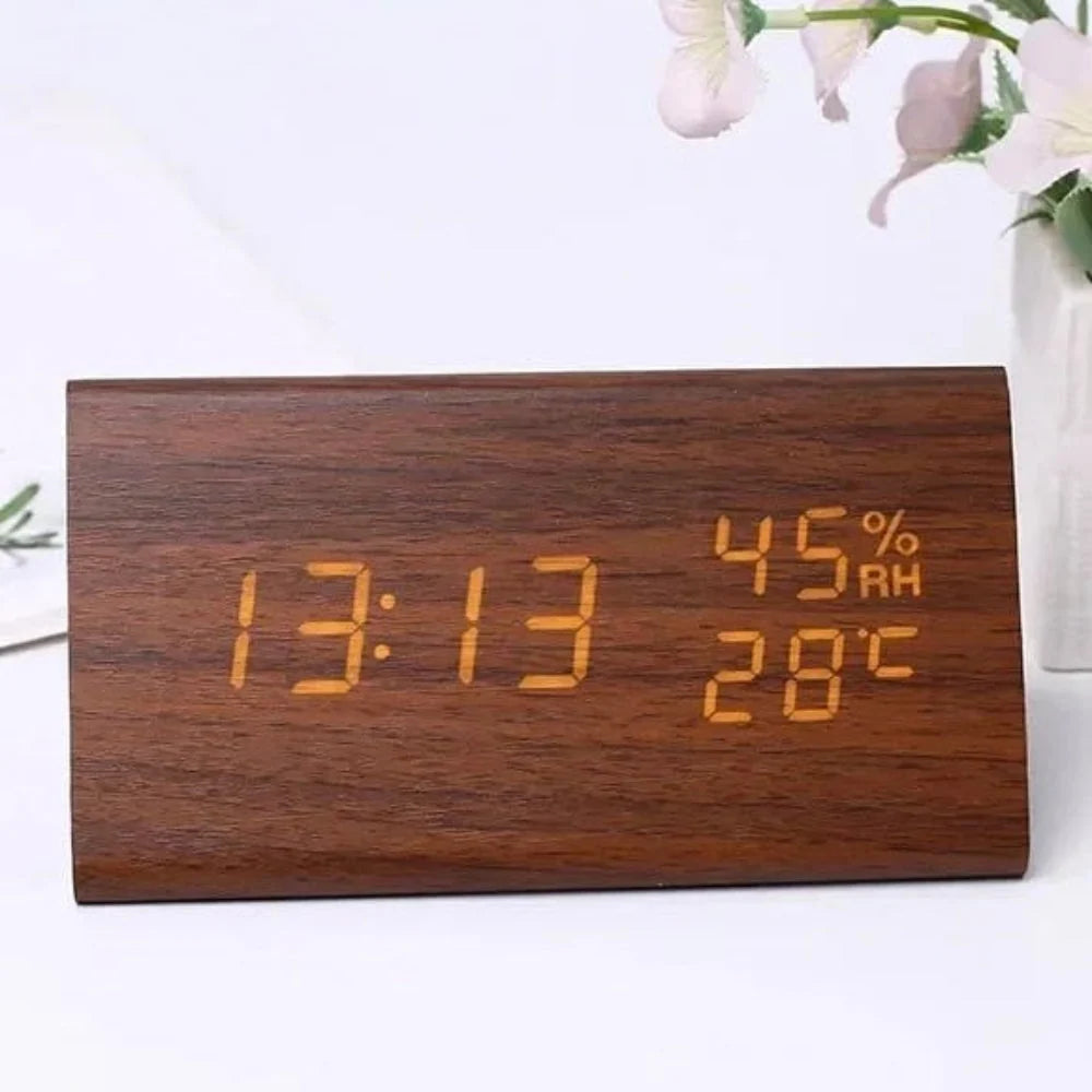 Digital Alarm Clock Time Date & Temperature Adjustable Dimmer