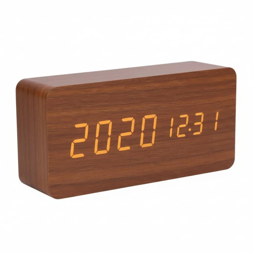 Digital Alarm Clock Time Date & Temperature Adjustable Dimmer