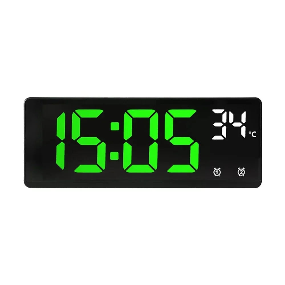 Digital Alarm Clock Voice-Activated Dual Alarms Adjustable Brightness
