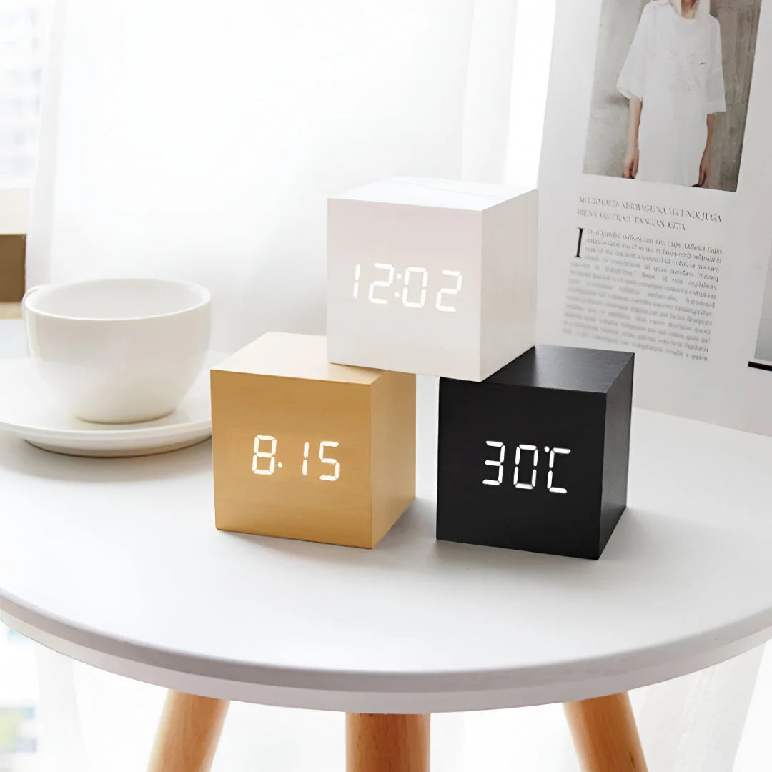 Digital Desk Clock Adjustable Brightness Thermometer & Countdown Timer