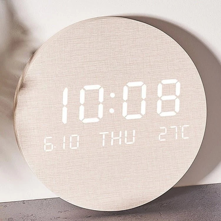 Digital Desk Clock LED Display Compact 7.7-Inch