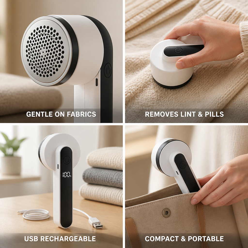 Digital Display USB Rechargeable Lint Remover (For Clothing & Upholstery)