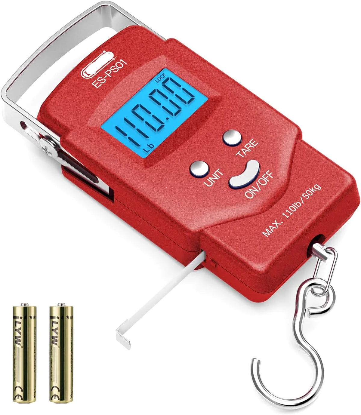 Digital Hanging Scale 110 lb Built-In Tape Measure