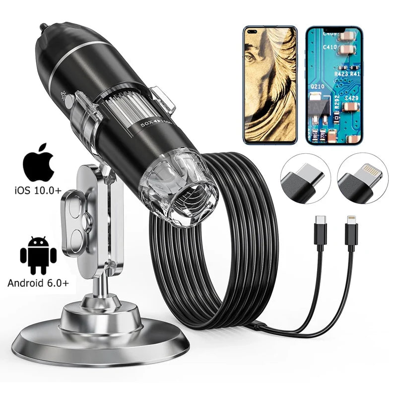Digital Microscope 1600× Magnification USB-Powered