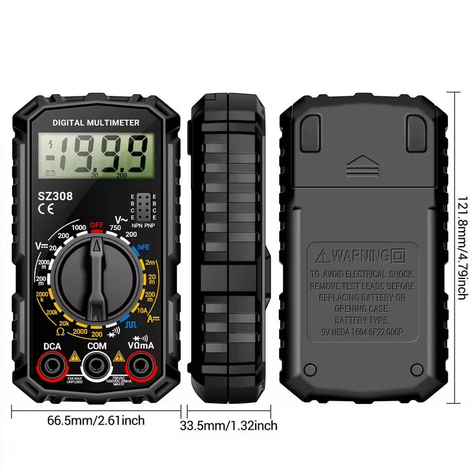 Digital Multimeter AC 750V DC 1000V 27.6 Inch Leads