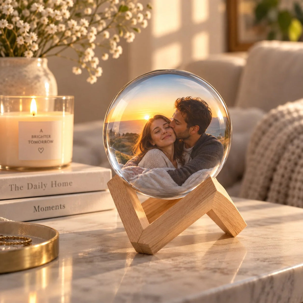Digital Photo Display Sphere 2.75-Inch HD USB-C Transfer