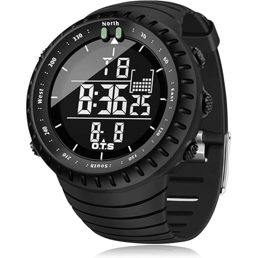 Digital Sports Watch Shock-Resistant Water-Resistant LED Backlight