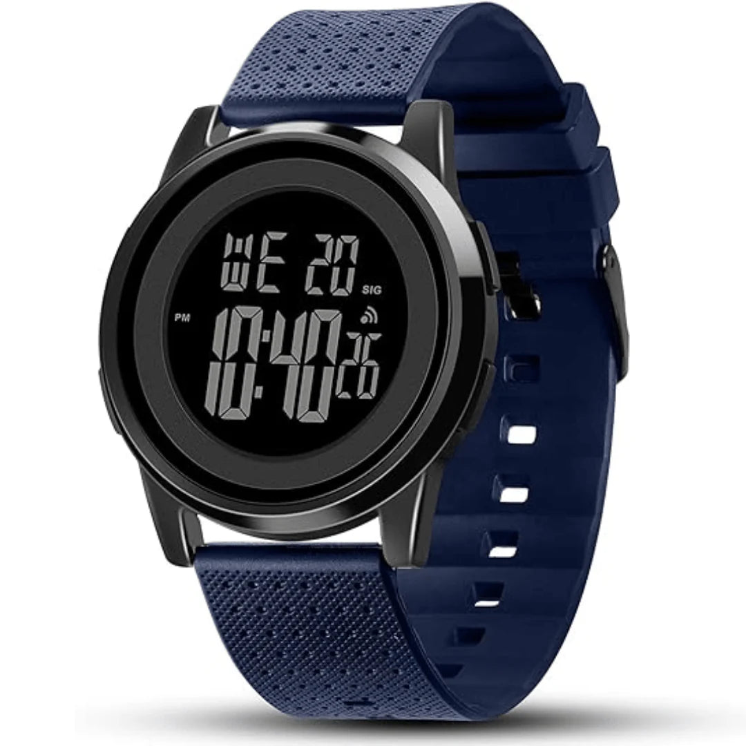 Digital Sports Watch Ultra-Thin Stainless Steel Band 164 Ft Water Resistant