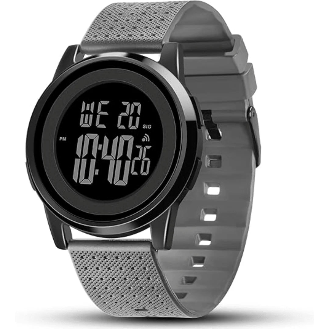 Digital Sports Watch Ultra-Thin Stainless Steel Band 164 Ft Water Resistant