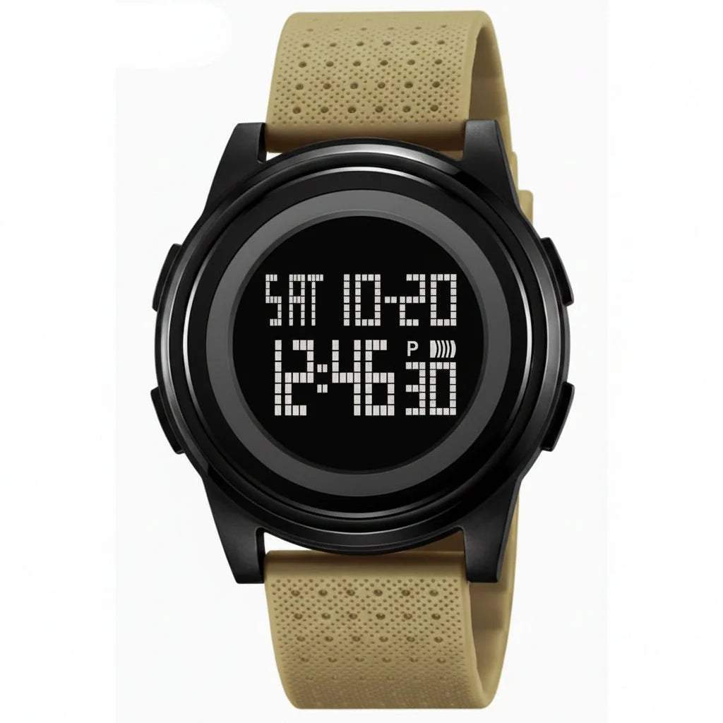 Digital Sports Watch Ultra-Thin Stainless Steel Band 164 Ft Water Resistant