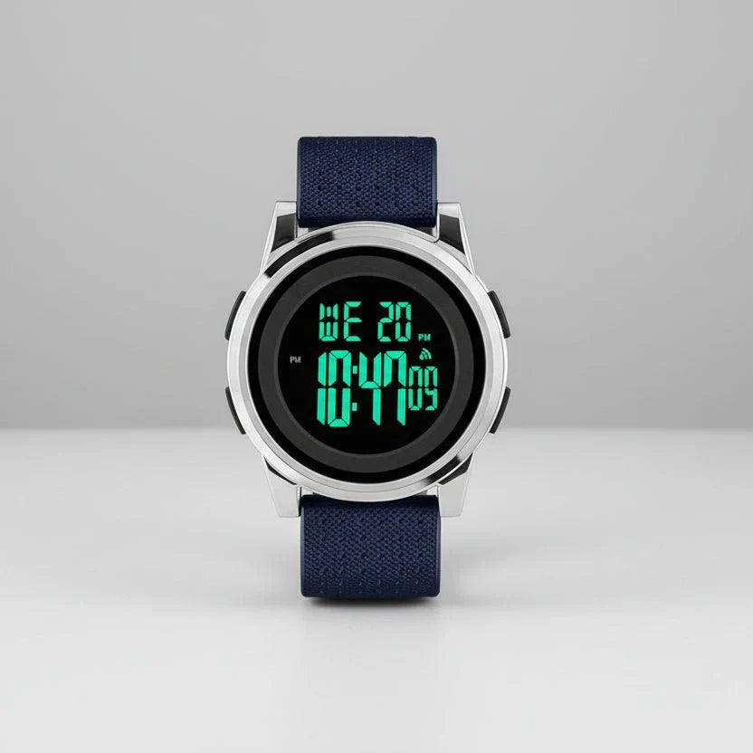 Digital Sports Watch Ultra-Thin Stainless Steel Band 164 Ft Water Resistant