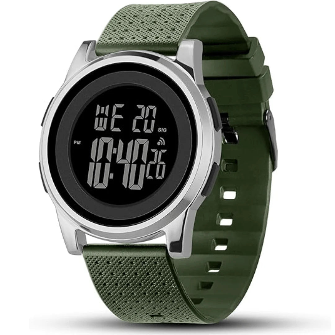 Digital Sports Watch Ultra-Thin Stainless Steel Band 164 Ft Water Resistant
