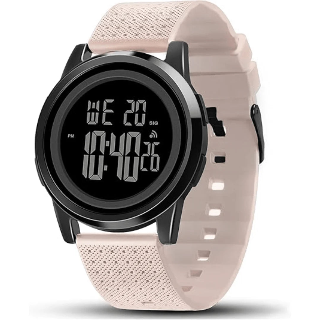 Digital Sports Watch Ultra-Thin Stainless Steel Band 164 Ft Water Resistant