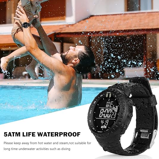 Digital Watch Waterproof & Shock-Resistant LED Backlight