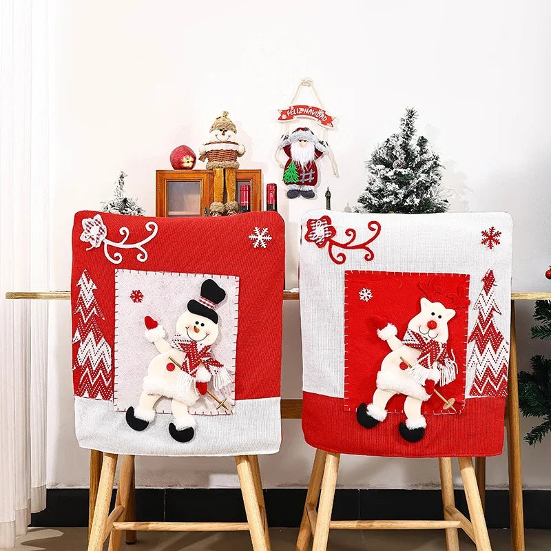 Dining Chair Covers Santa Claus Motif Universal Fit Washable