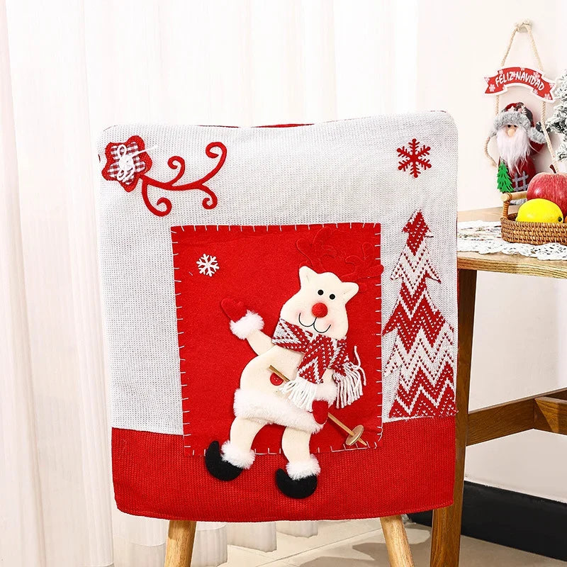 Dining Chair Covers Santa Claus Motif Universal Fit Washable