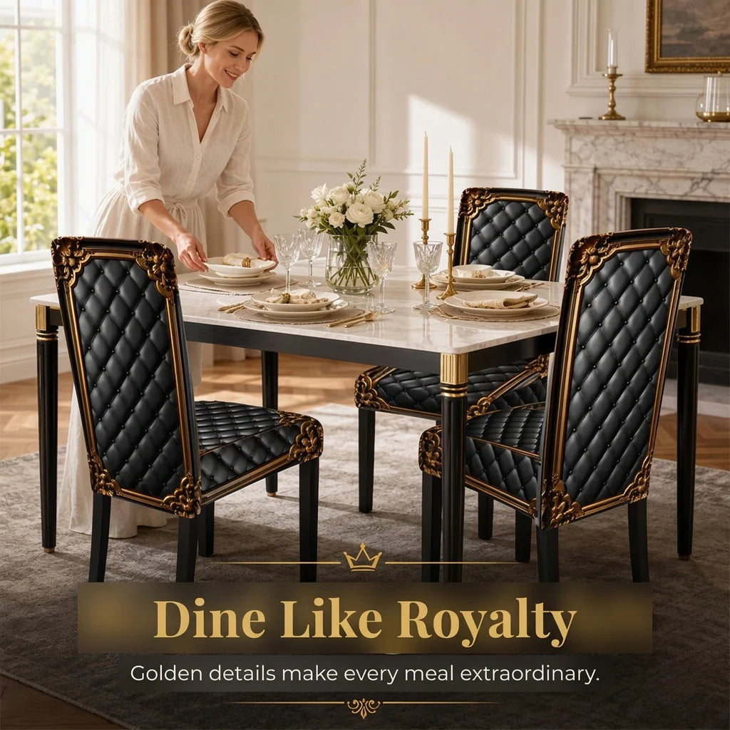 Dining Chair Covers Stretch Fit Baroque Print Machine-Washable