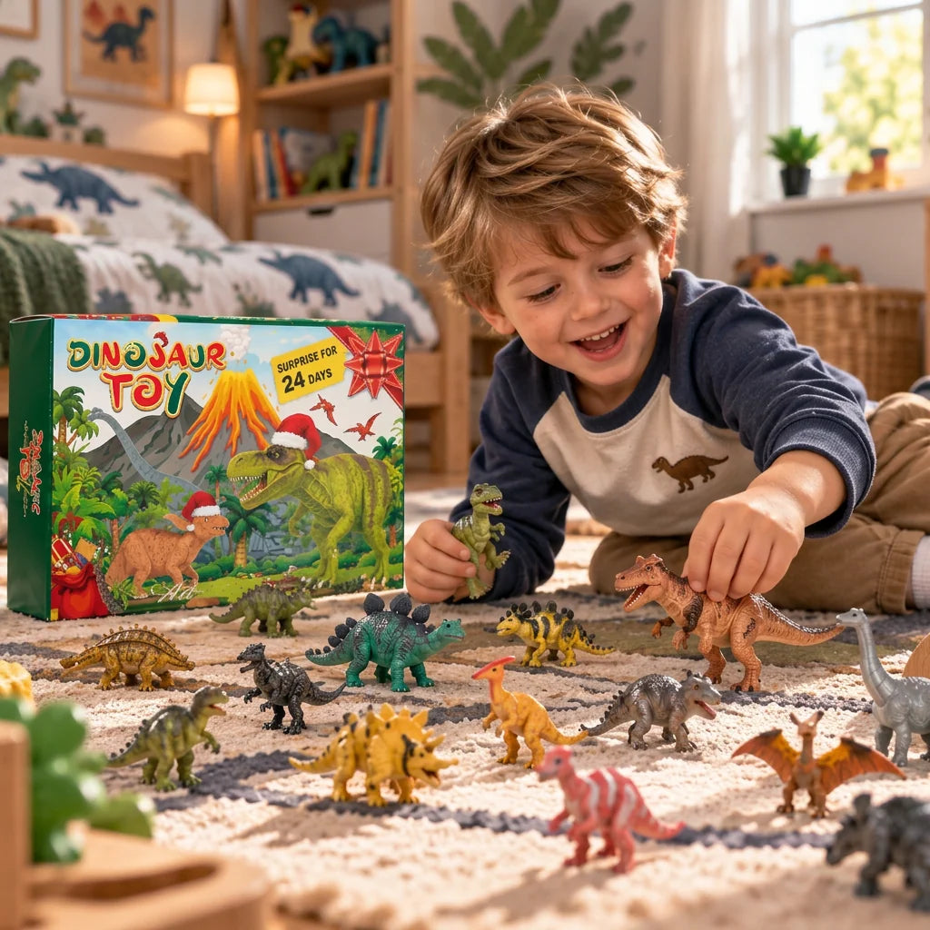 Dinosaur Advent Calendar 24-Day Christmas Countdown With Surprise Figures