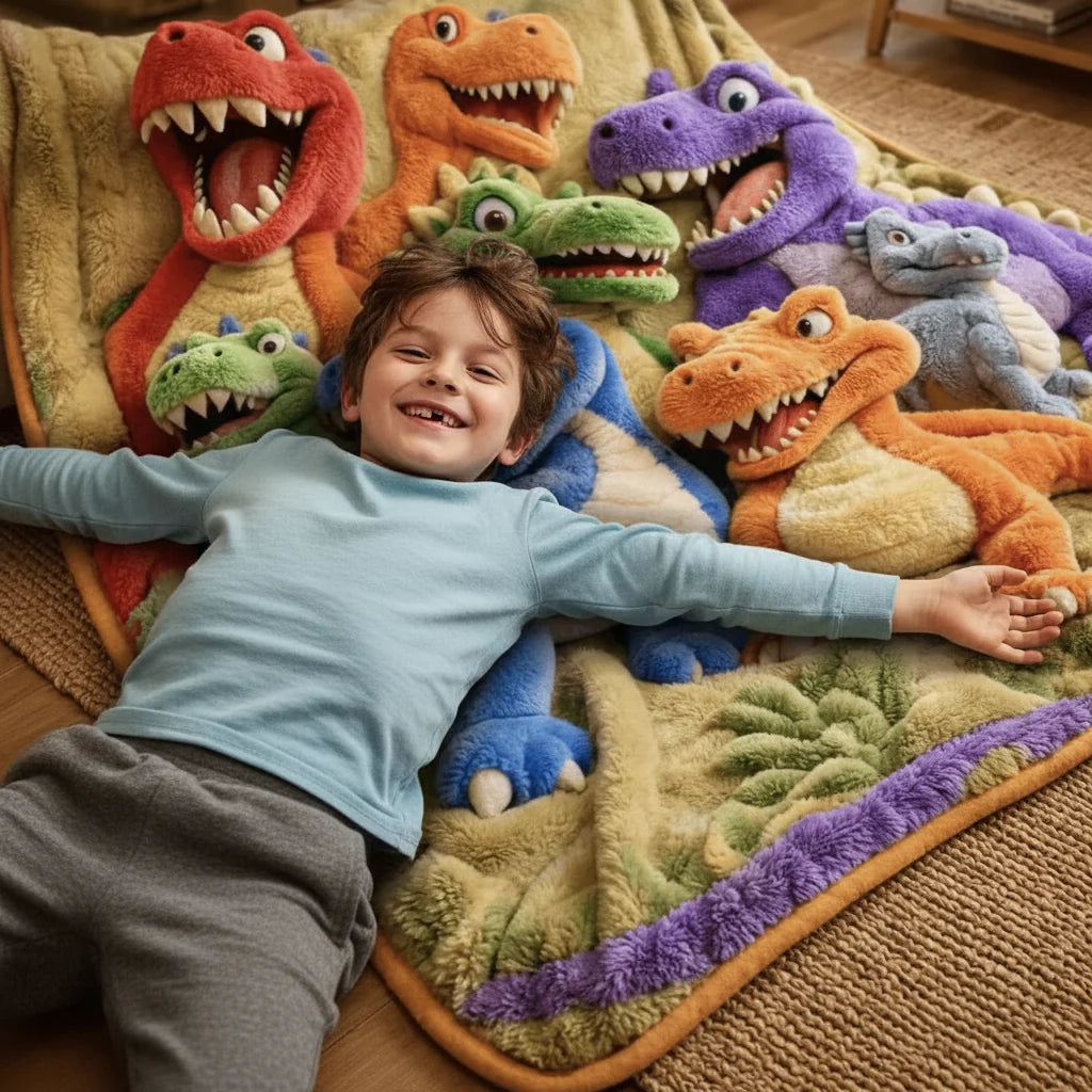 Dinosaur Blanket Plush Machine-Washable All-Season Comfort