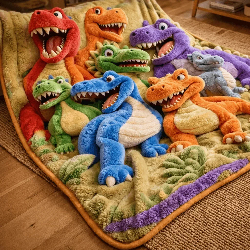 Dinosaur Blanket Ultra-Soft Plush Machine Washable 3D Print