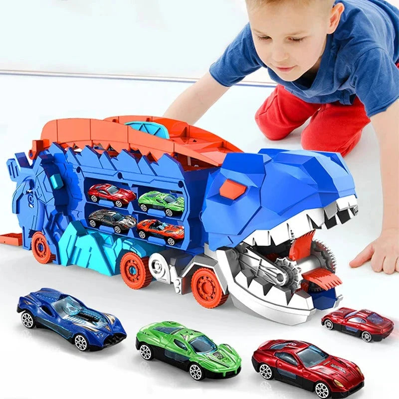 Dinosaur Race Track Set Transforming Truck Dual Tracks