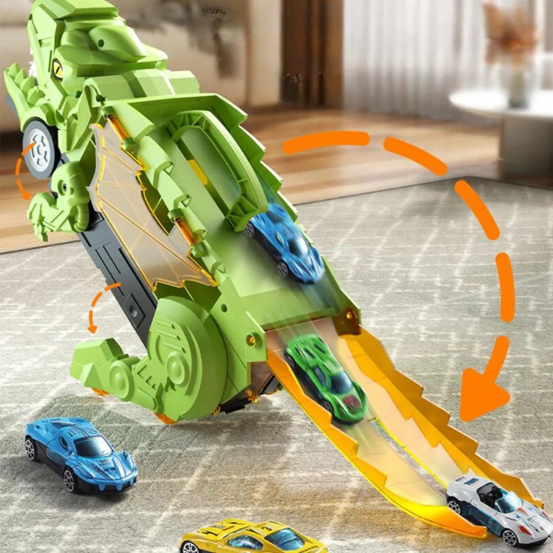 Dinosaur Race Track Set Transforming Truck Dual Tracks