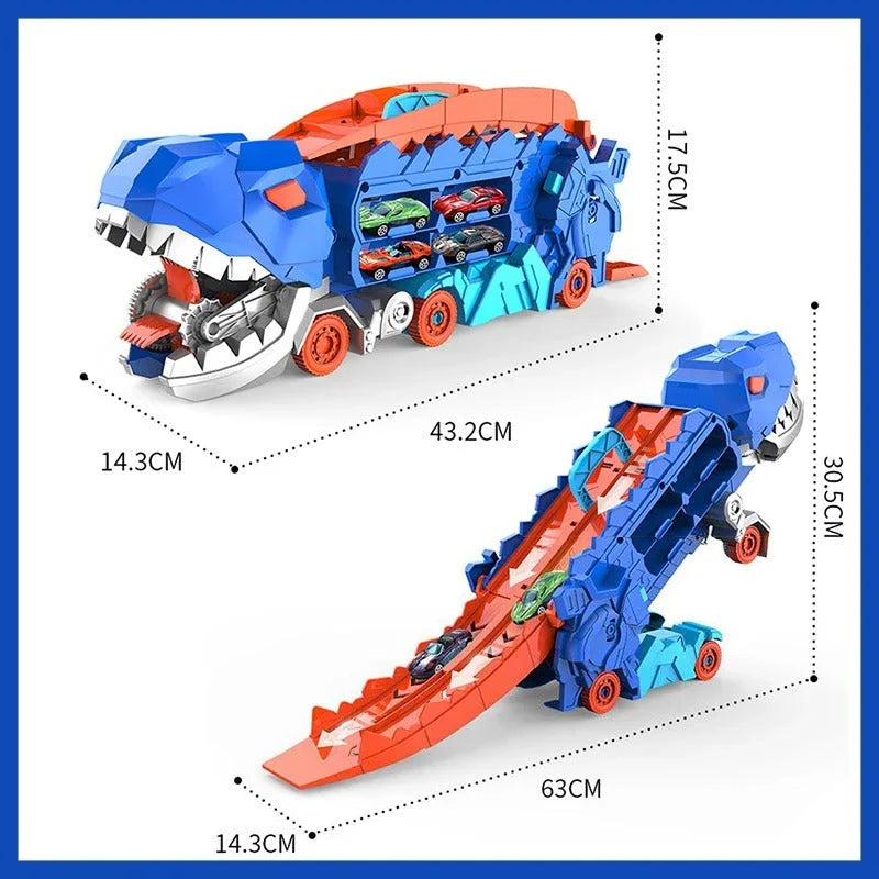 Dinosaur Race Track Set Transforming Truck Dual Tracks