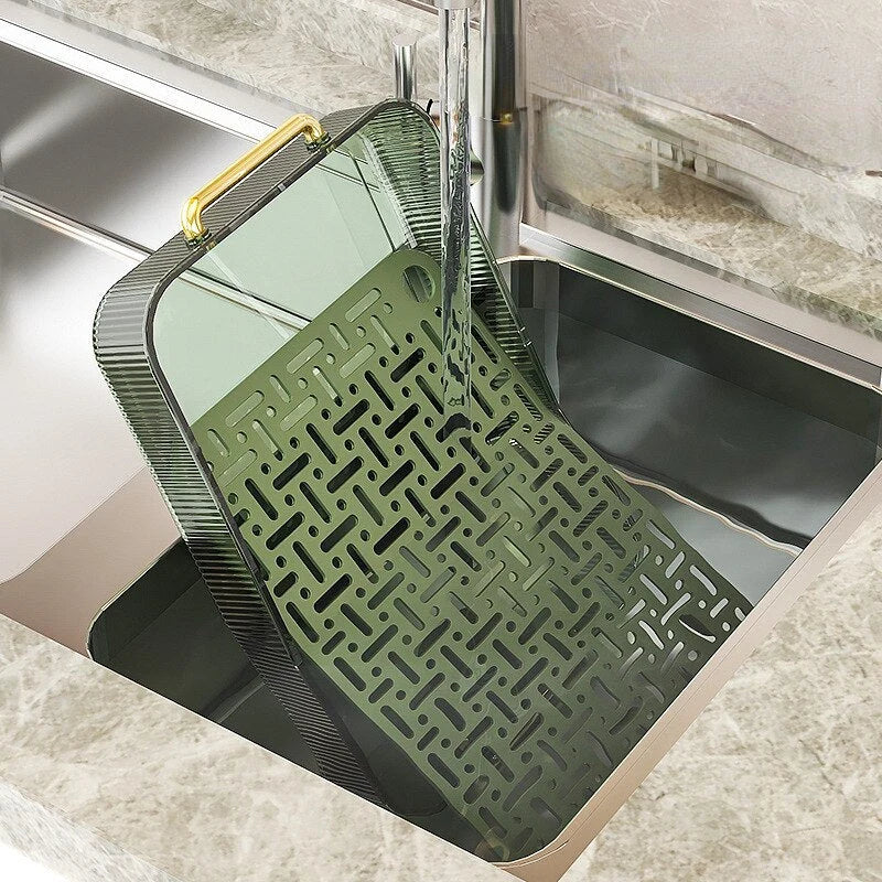 Dish Drainer Tray Dual-Purpose Serving Grid Design