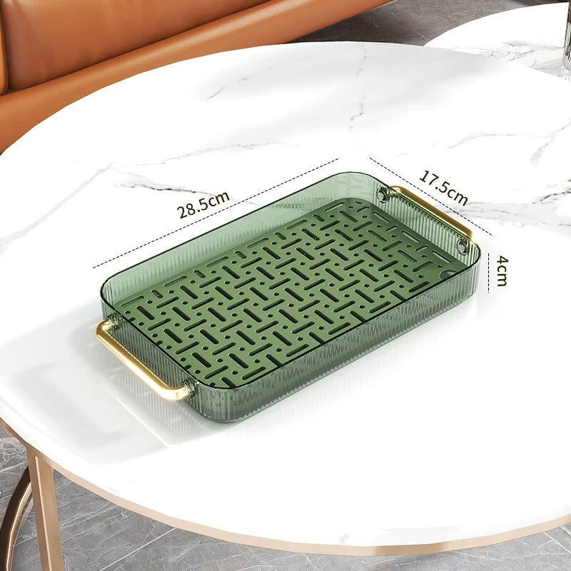 Dish Drainer Tray Dual-Purpose Serving Grid Design