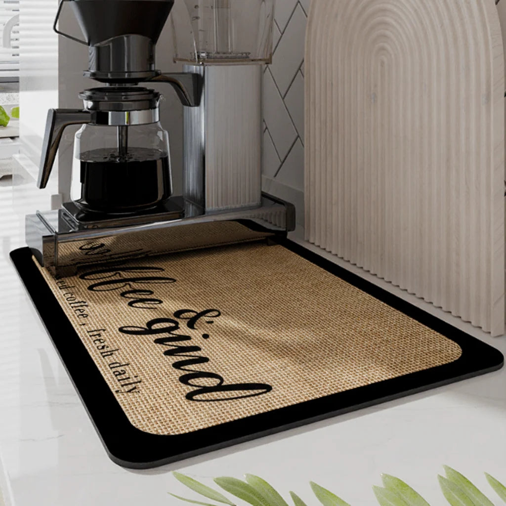 Dish Drying Mat Diatomite Highly Absorbent Quick-Drying Machine Washable