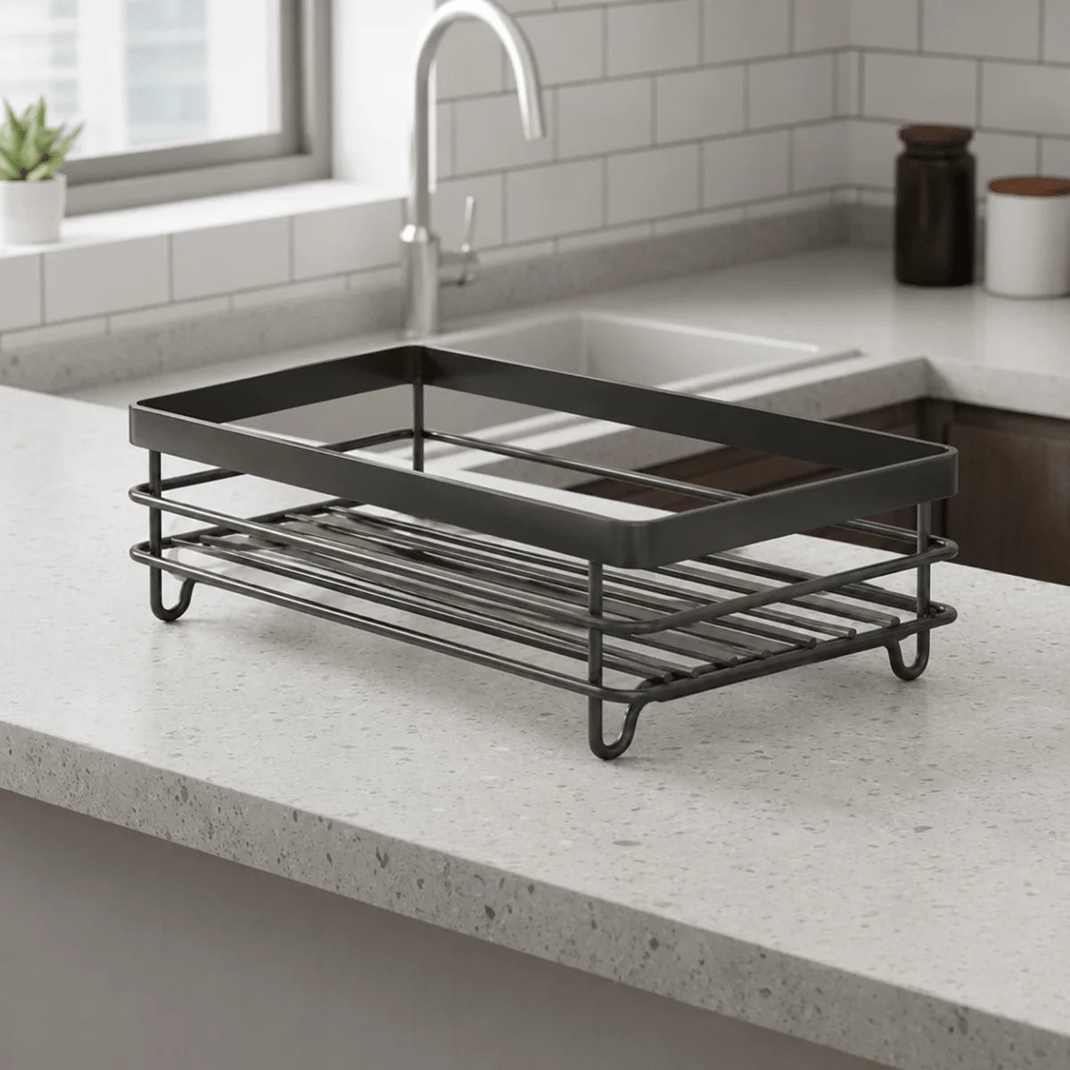 Dish Drying Rack Foldable Stainless Steel Space-Saving