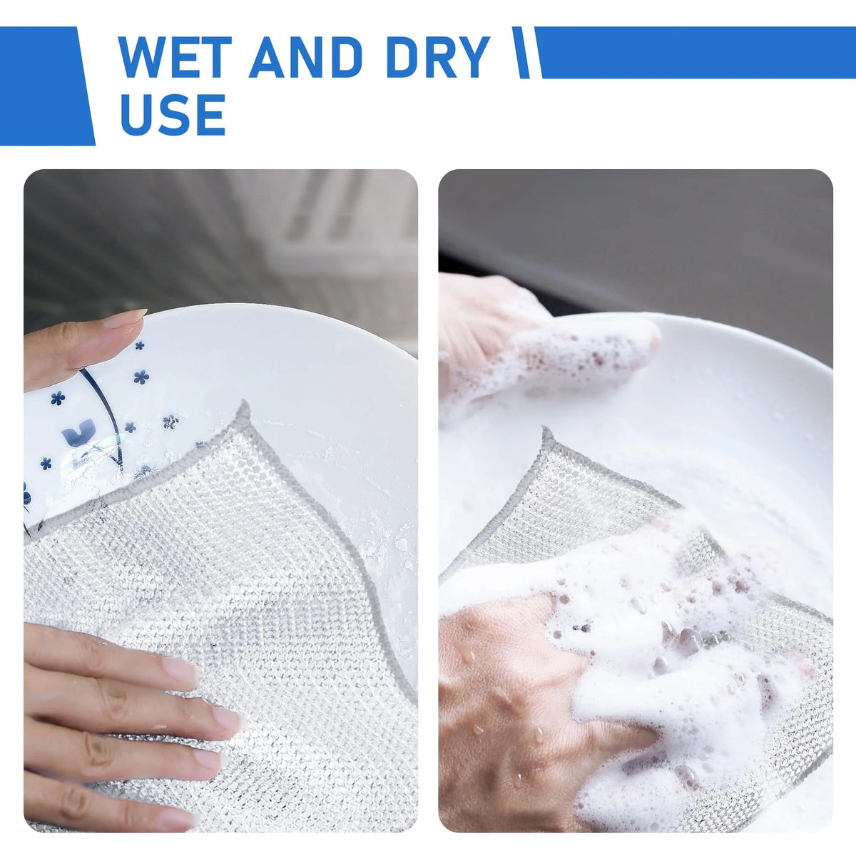 Dish Scrubbing Cloths Diamond Weave Non-Scratch Quick-Drying
